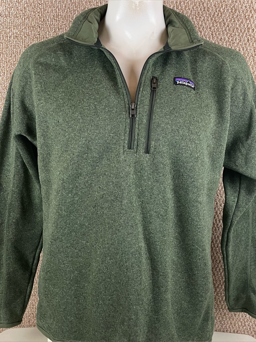 Patagonia Better Sweater Men's XL Green 1/4 Zip Pullover 25523 Hiking Gorp Ws